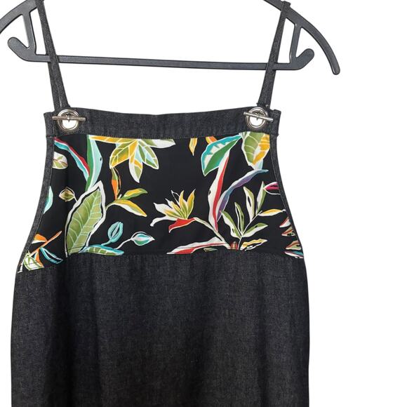 Koos of Course Charcoal Denim Jumper Dress Sz Medium Boho Art to Wear - Picture 2 of 11